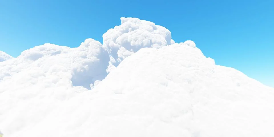 Blue sky with white clouds 3d render Illustrazione stock