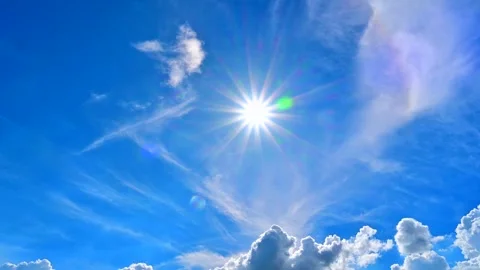 Blue Sky, White Clouds, and the Sun Vídeos de archivo 330677914