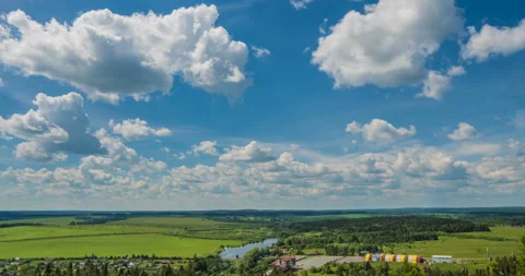 Blue sky white clouds background timelapse. Beautiful weather at cloudy heaven Stock-Footage 111929603