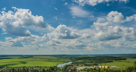 Blue sky white clouds background timelapse. Beautiful weather at cloudy heaven Stock Footage 114510653
