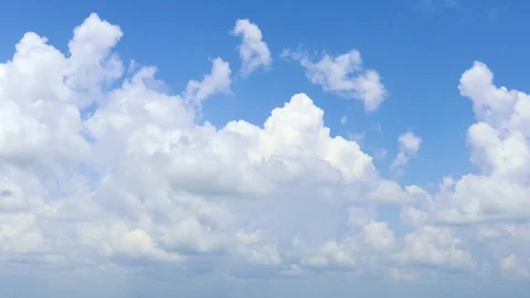 Blue sky white clouds background timelapse. Beautiful weather at cloudy heave Stock Footage 123148079