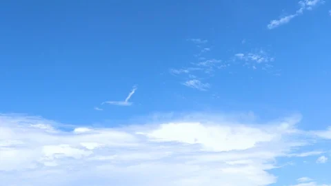 Blue sky white clouds background timelapse. Beautiful weather at cloudy heave Stock Footage 123148082