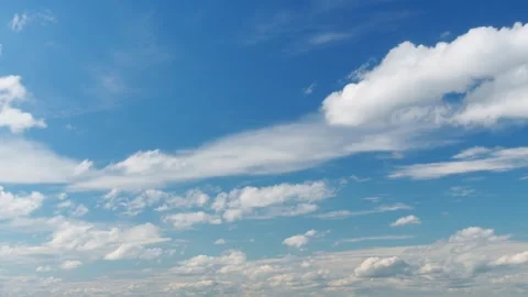 Blue Sky with White Clouds Background Timelapse Stock Footage 340607671
