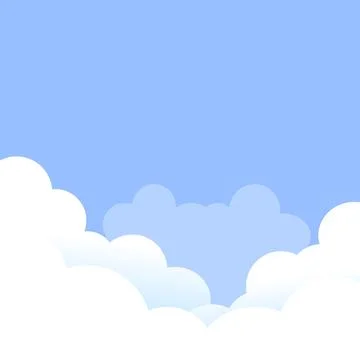 Blue Sky with White Clouds Background Vector Illustration Stock Illustration