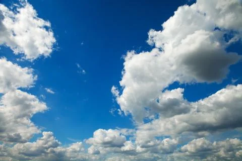 Blue sky with white clouds background Stock Photos