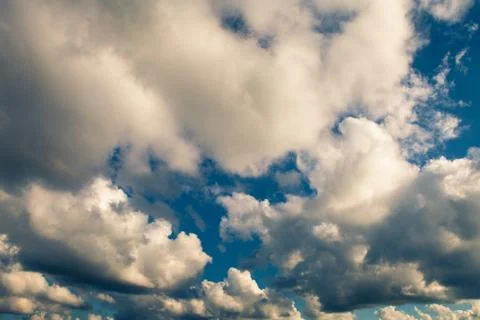 Blue sky with white clouds background Stock Photos
