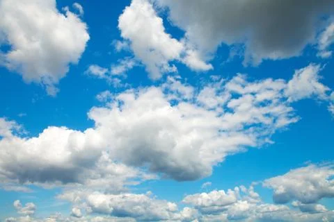 Blue sky with white clouds background Stock Photos