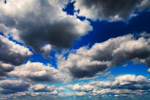 Blue sky with white clouds background 스톡 사진