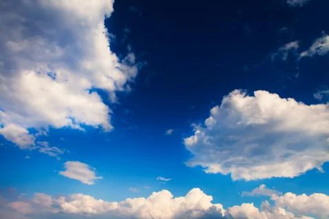 Blue sky with white clouds background 스톡 사진