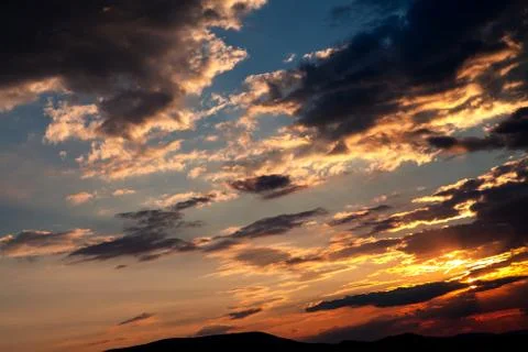 Blue sky with white clouds background 스톡 사진