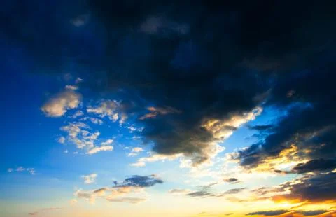 Blue sky with white clouds background Stock Photos