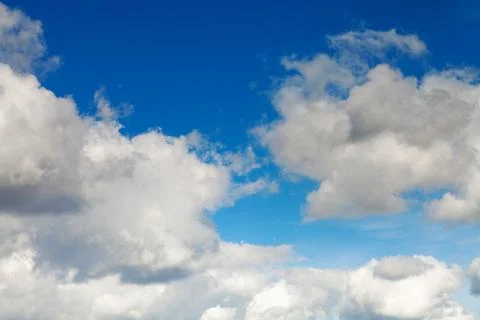 Blue sky with white clouds background 스톡 사진