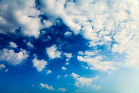 Blue sky with white clouds background Stock Photos