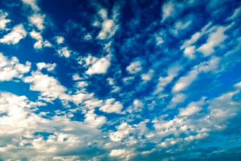 Blue sky with white clouds background Stock Photos