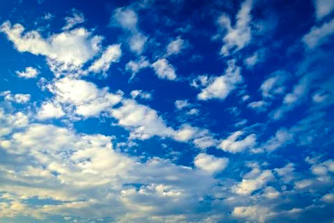 Blue sky with white clouds background Stock Photos