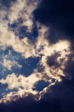 Blue sky with white clouds background 스톡 사진