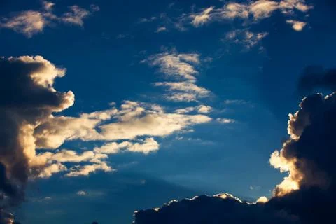 Blue sky with white clouds background Stock-Fotos