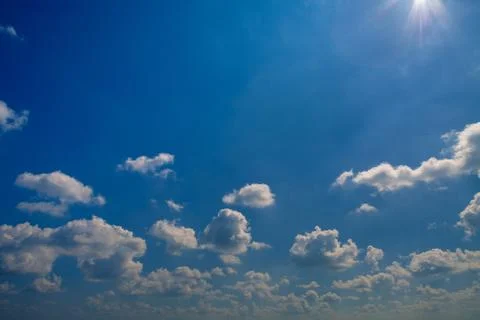 Blue sky with white clouds background Stock Photos