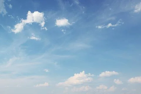 Blue sky with white clouds background 写真素材