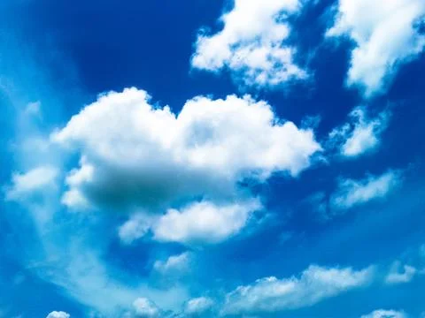 Blue sky with white clouds background Stock Photos