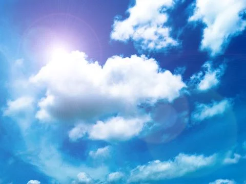 Blue sky with white clouds background Stock Photos
