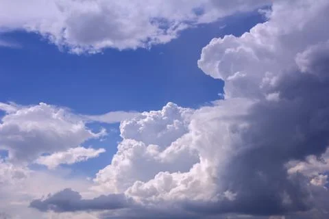 Blue sky with white clouds as background Stock Photos