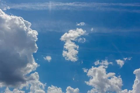 Blue sky with white clouds background Stock Photos
