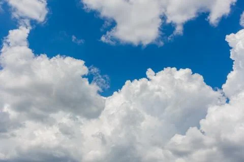 Blue sky with white clouds background Stock Photos