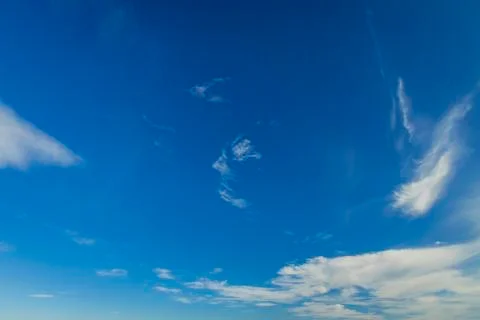 Blue sky white clouds background wallpaper pattern empty copy space for text Stockfoto's