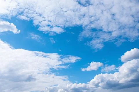 Blue sky with white clouds background Stock Photos