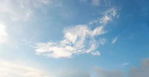Blue sky with white clouds in the background. Panorama Stock Photos