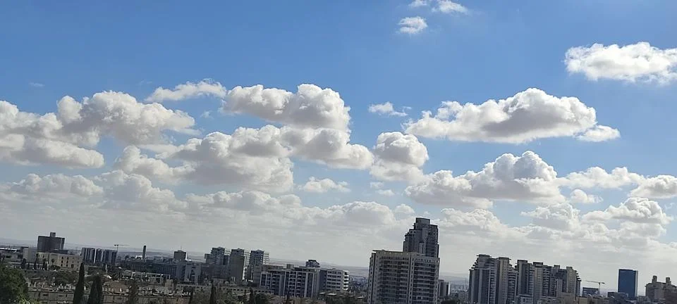 Blue sky white clouds background nature air atmosphere weather autumn Stock Photos