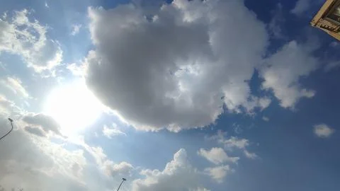 Blue sky white clouds background nature air atmosphere weather Stock Photos