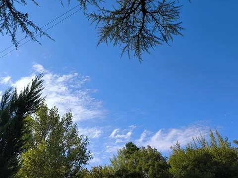 Blue sky, white clouds, background weather nature air atmosphere Stock Photos