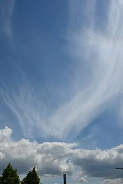 Blue sky with white clouds background Photos