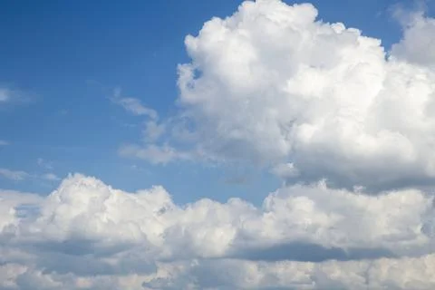Blue sky with white clouds background in summer day Stock Photos