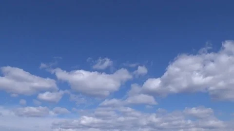 Blue sky, white clouds, bottom view Stock Footage 75334823