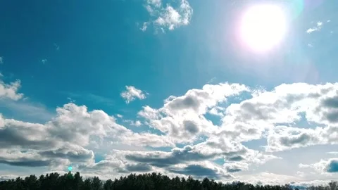 Blue sky with white clouds in clear weather Stock Footage 130430018