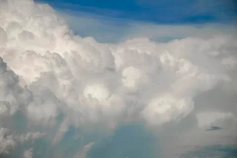 Blue sky with white clouds, clear blue sky with plain white cloud with space Stock Photos