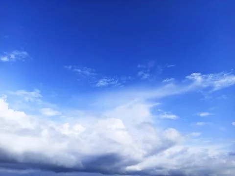 Blue sky with white clouds. Clear sky in the summer. Cloudy landscape Stock Photos