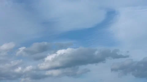 Blue sky white clouds. Cloud time lapse. Puffy fluffy white clouds. Stock Footage 157127780