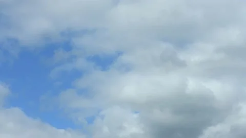Blue sky white clouds. Cloud time lapse. Puffy fluffy white clouds. Stock Footage 157128245