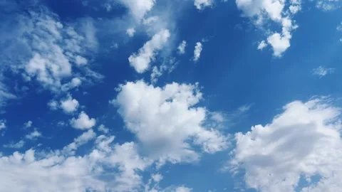 Blue sky with white clouds. Cloudscape time lapse. Stock Footage 315967072
