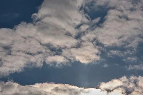 Blue sky with white clouds. Concept of feeling calm and peaceful, beauty of n 写真素材