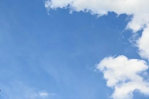 Blue Sky with White Clouds, Copy Space Background Stock Photos