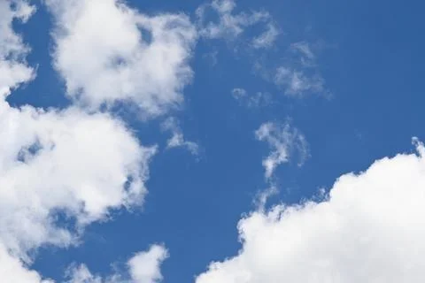 Blue Sky with White Clouds, Copy Space Background Foto stock