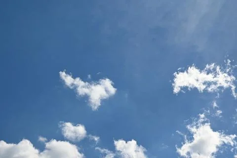 Blue Sky with White Clouds, Copy Space Background Photos
