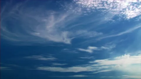 Blue sky white clouds. Cumulus cloud cloudscape time-lapse Stock Footage 280330457
