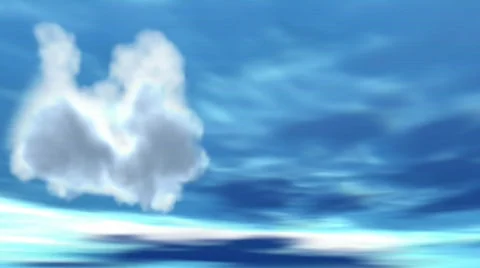 Blue sky &amp; white clouds - digital animation Stock-Footage 320875