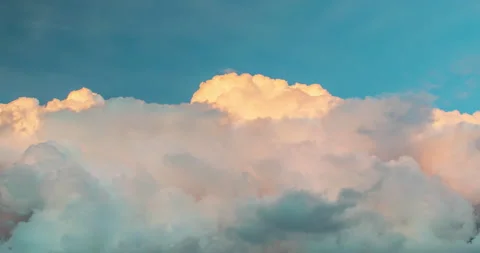 Blue sky white clouds at evening in summer. Time lapse. Stock Footage 157309330